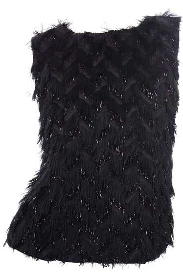 Lanvin Alber Elbaz FW 2014 Black Fringe Sleeveless