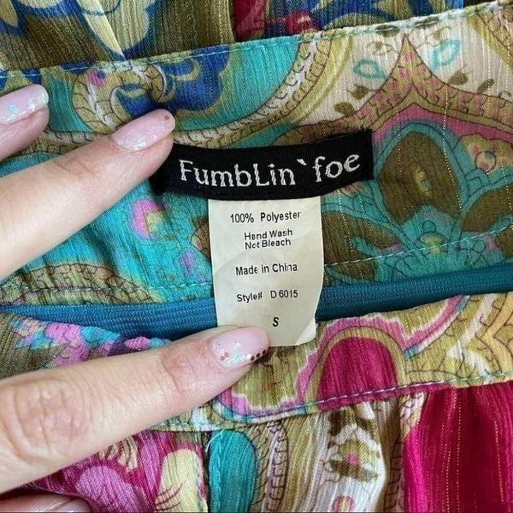 FUMBLIN' FOE Paisley Halter Dress Size S - image 4