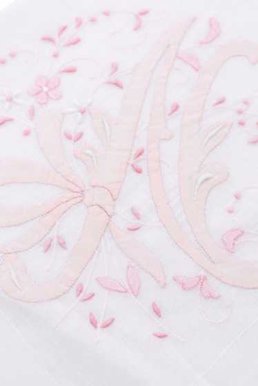 Madeira Vintage Handkerchief with Pink N Monogram 