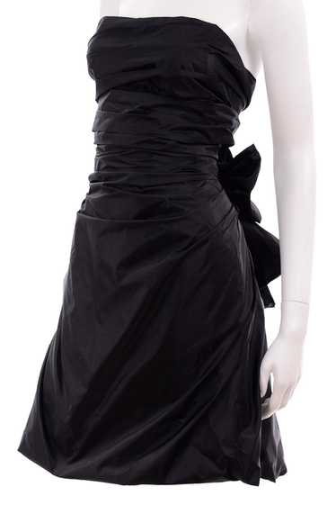 Marc Jacobs Strapless Black Taffeta Tied Open Back