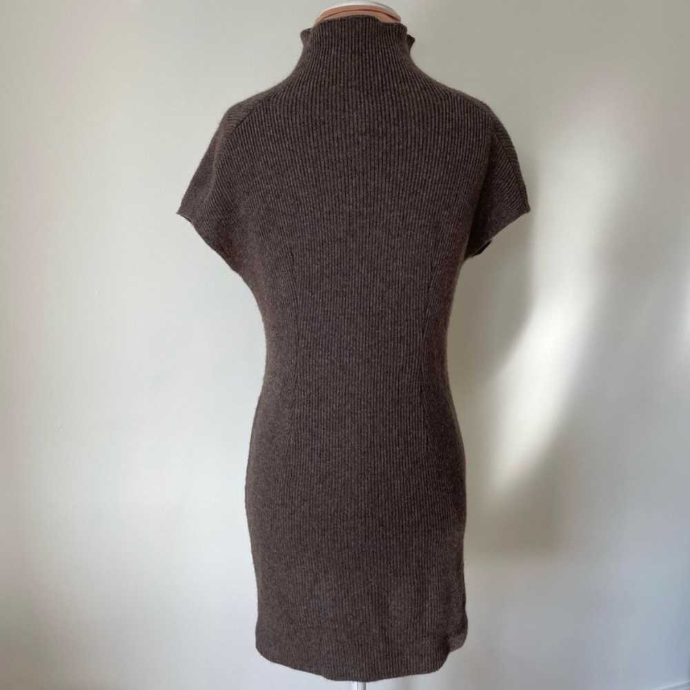 Joie Geinat Ribbed Wool Cashmere Brown Suede Trim… - image 2