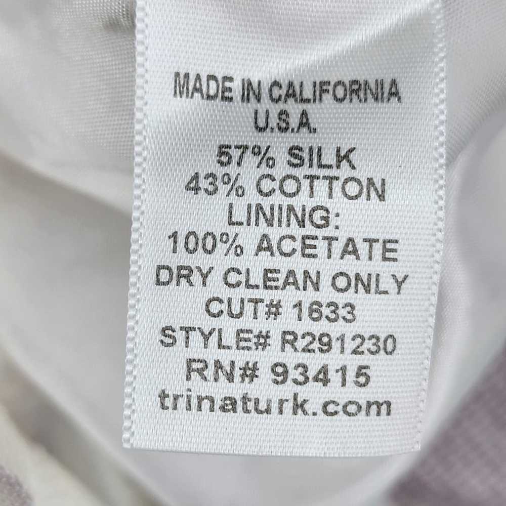 Trina Turk Short V-Neck Sleeveless Purple & White… - image 3