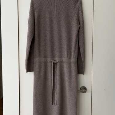 Casual taupe pure new wool dress-M