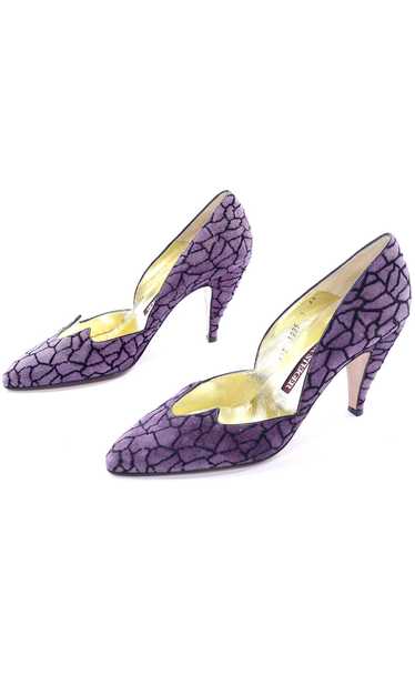 New Vintage Walter Steiger Shoes Purple Suede Abst