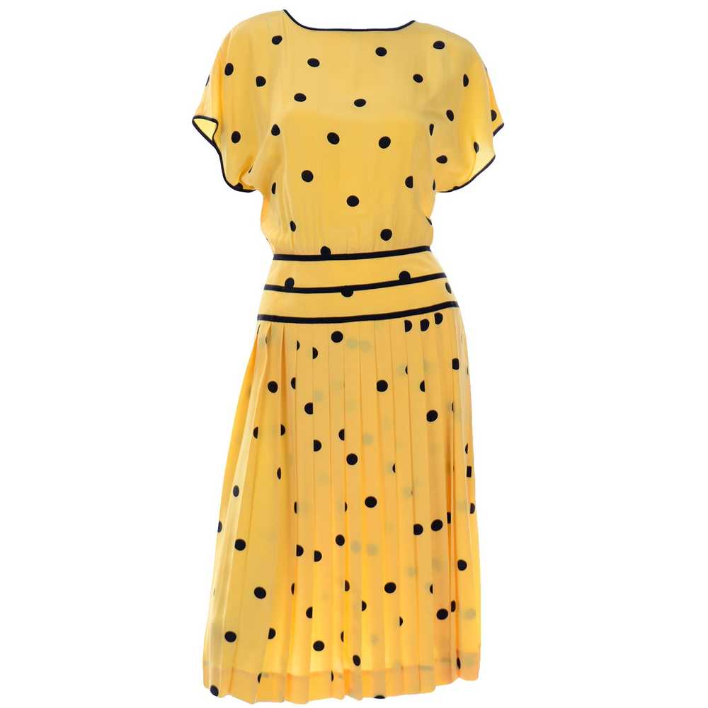 Nipon Boutique Vintage Yellow and Black Polka Dot… - image 6