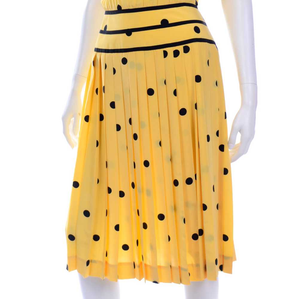 Nipon Boutique Vintage Yellow and Black Polka Dot… - image 8