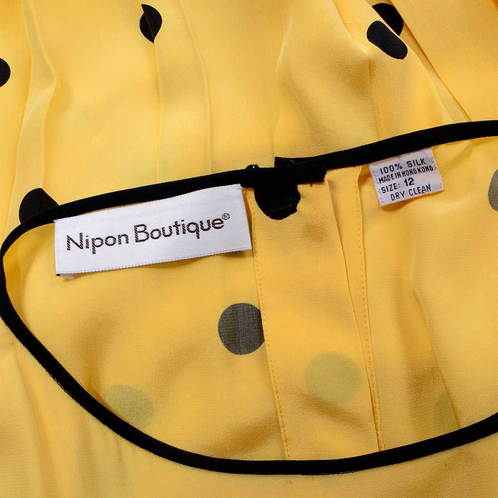 Nipon Boutique Vintage Yellow and Black Polka Dot… - image 9