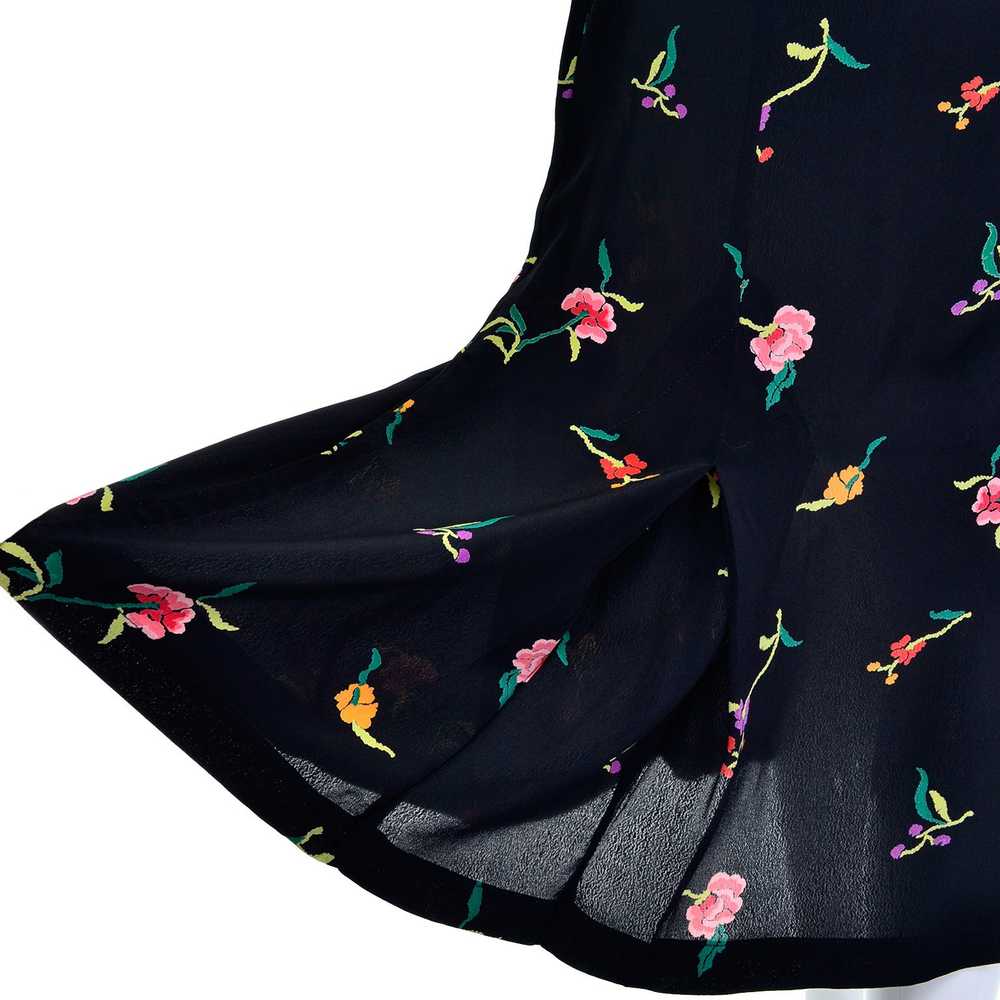 Norma Kamali Floral Silk Vintage Fish Tail Skirt … - image 5