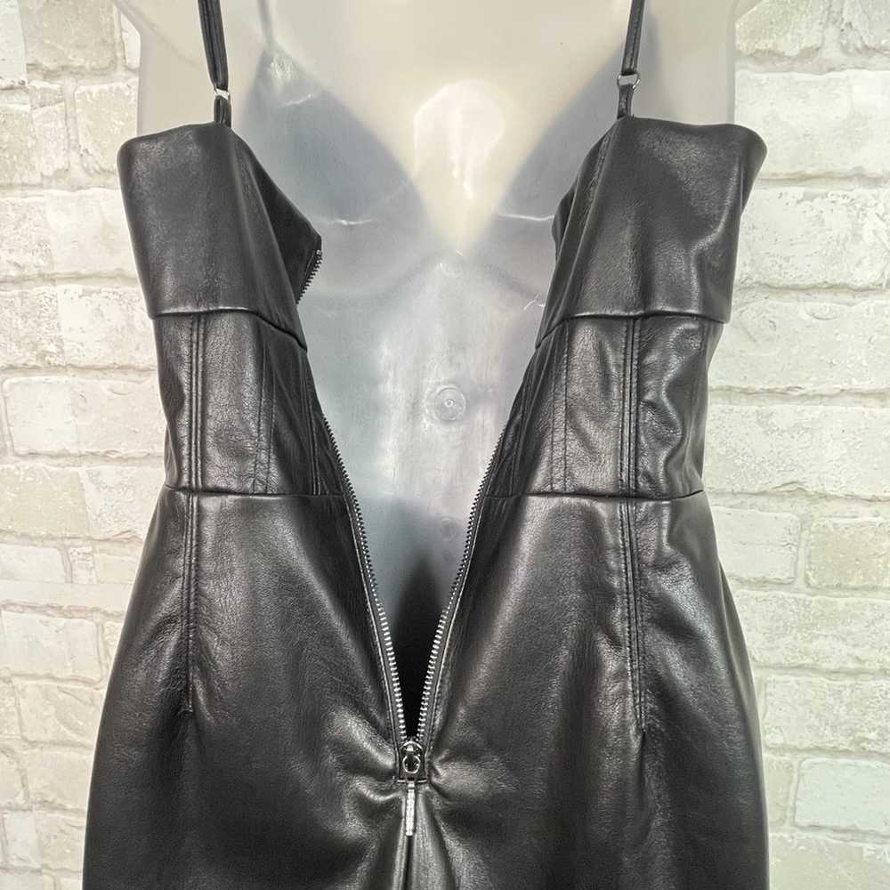 GUESS Black Leather Cami V Neck Dress - image 11