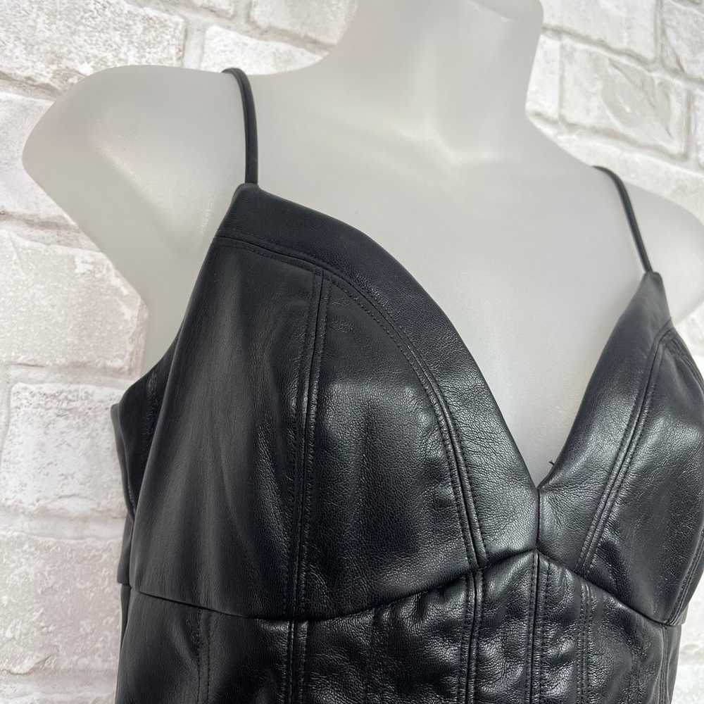 GUESS Black Leather Cami V Neck Dress - image 5