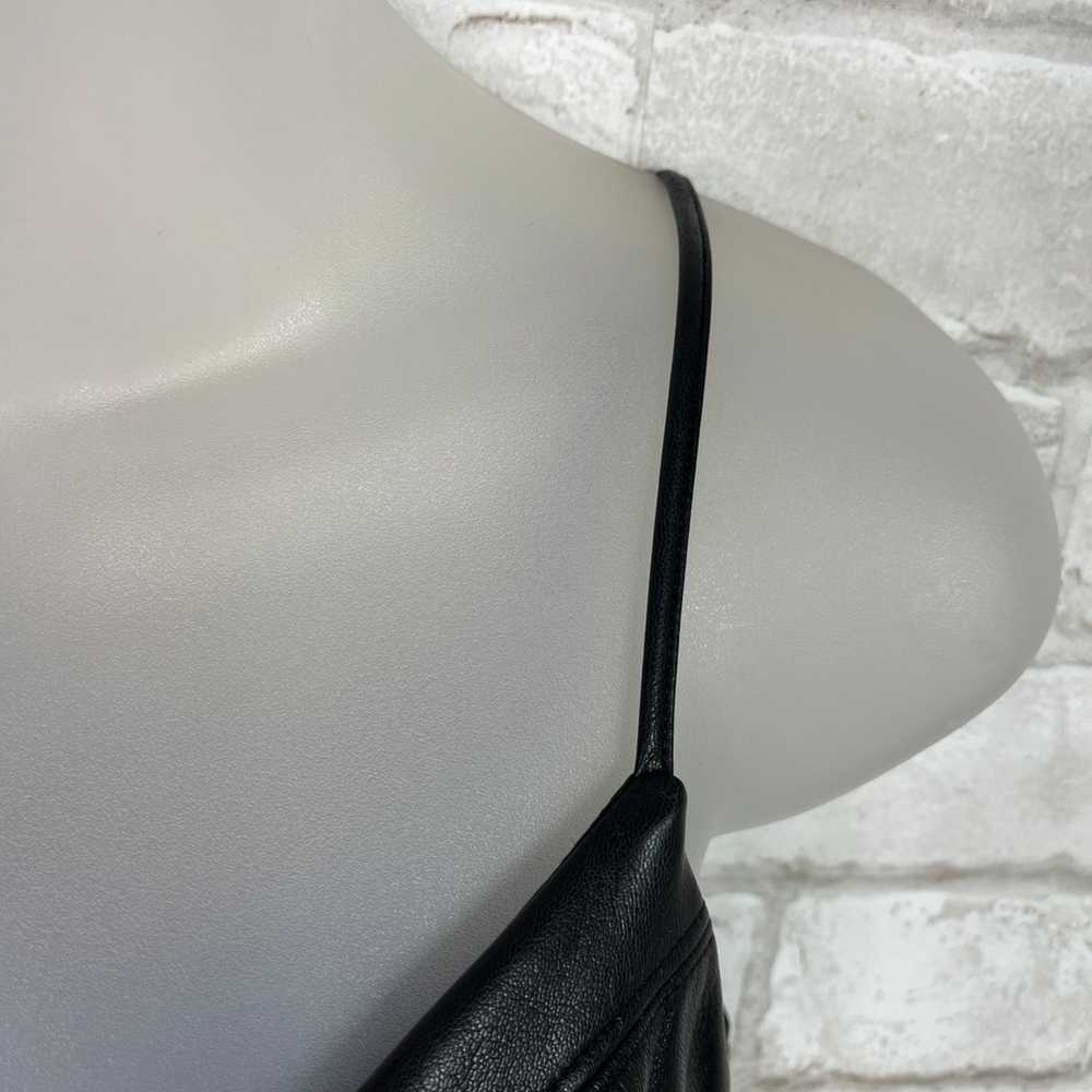 GUESS Black Leather Cami V Neck Dress - image 6