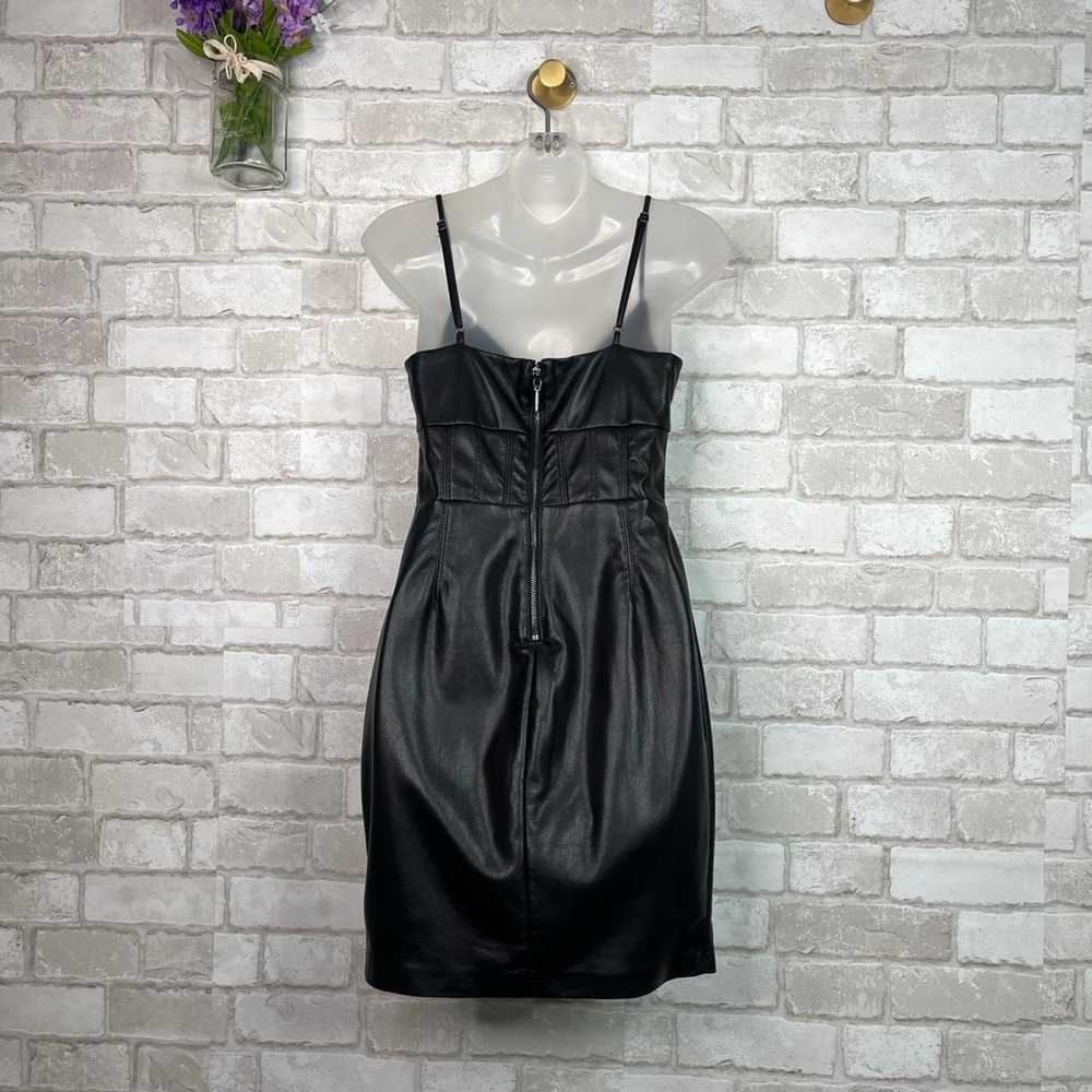 GUESS Black Leather Cami V Neck Dress - image 7