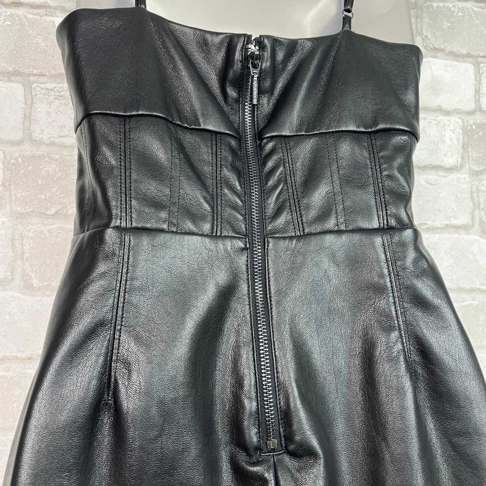 GUESS Black Leather Cami V Neck Dress - image 8