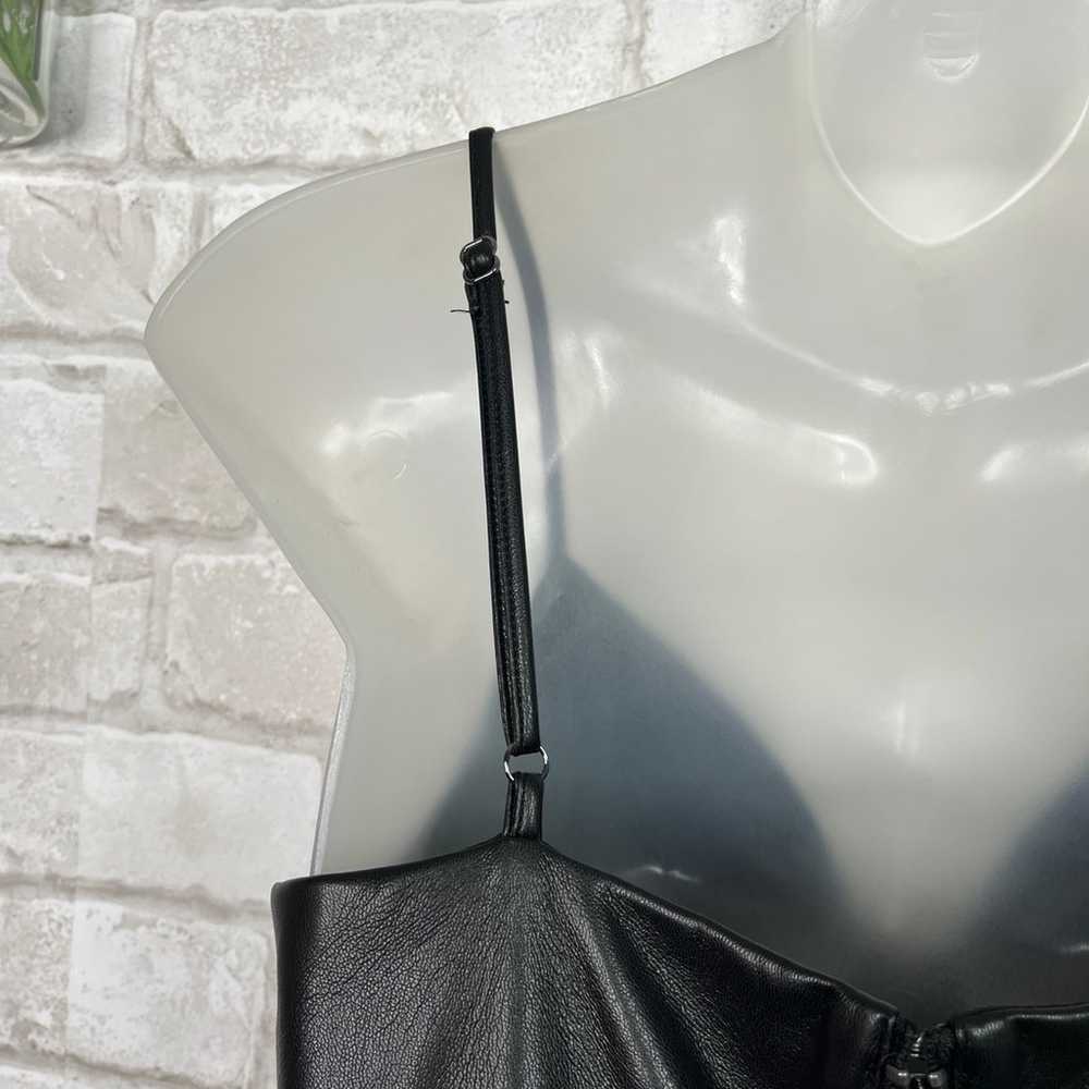 GUESS Black Leather Cami V Neck Dress - image 9