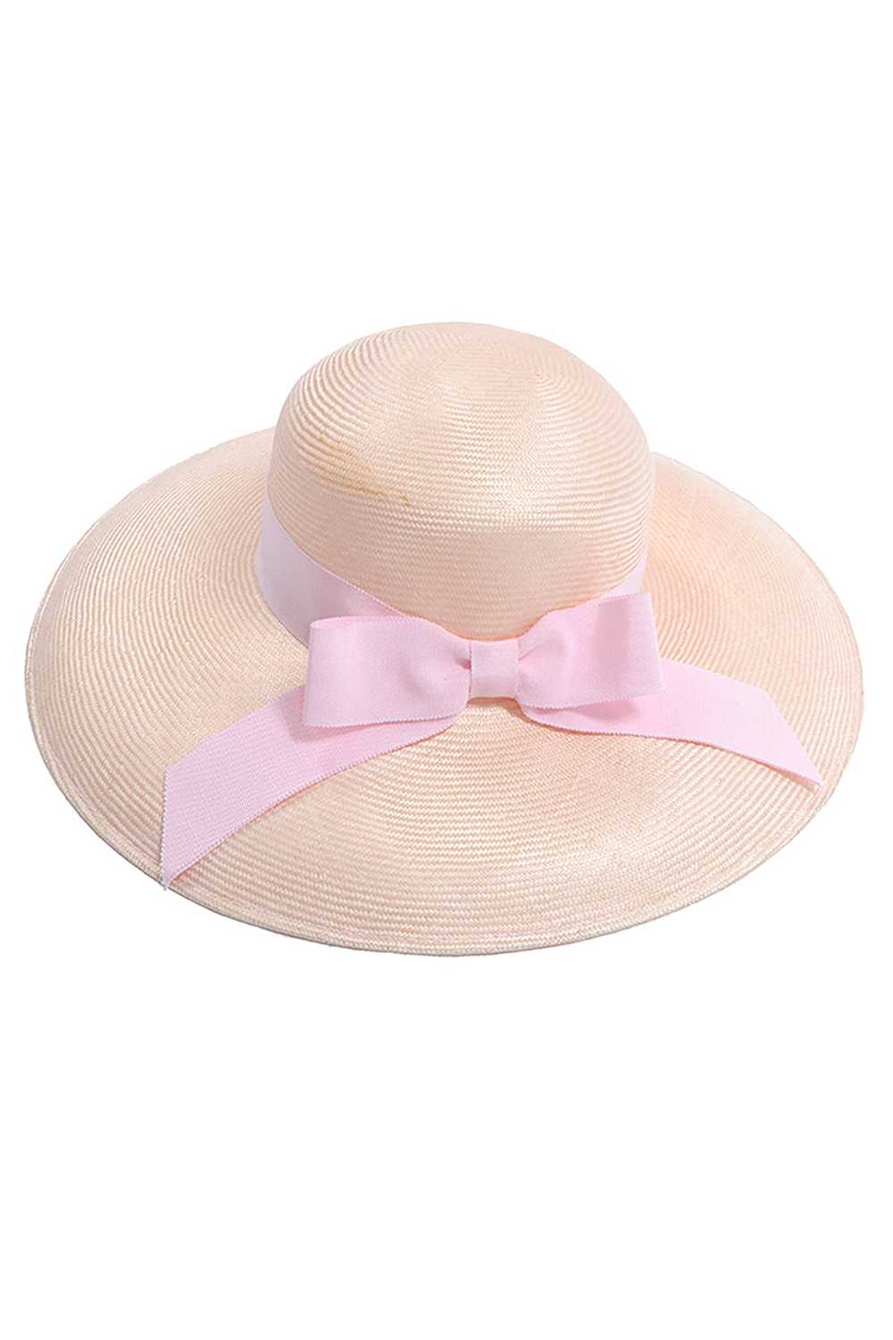 Oscar de la Renta Millinery Vintage Straw Hat W P… - image 1