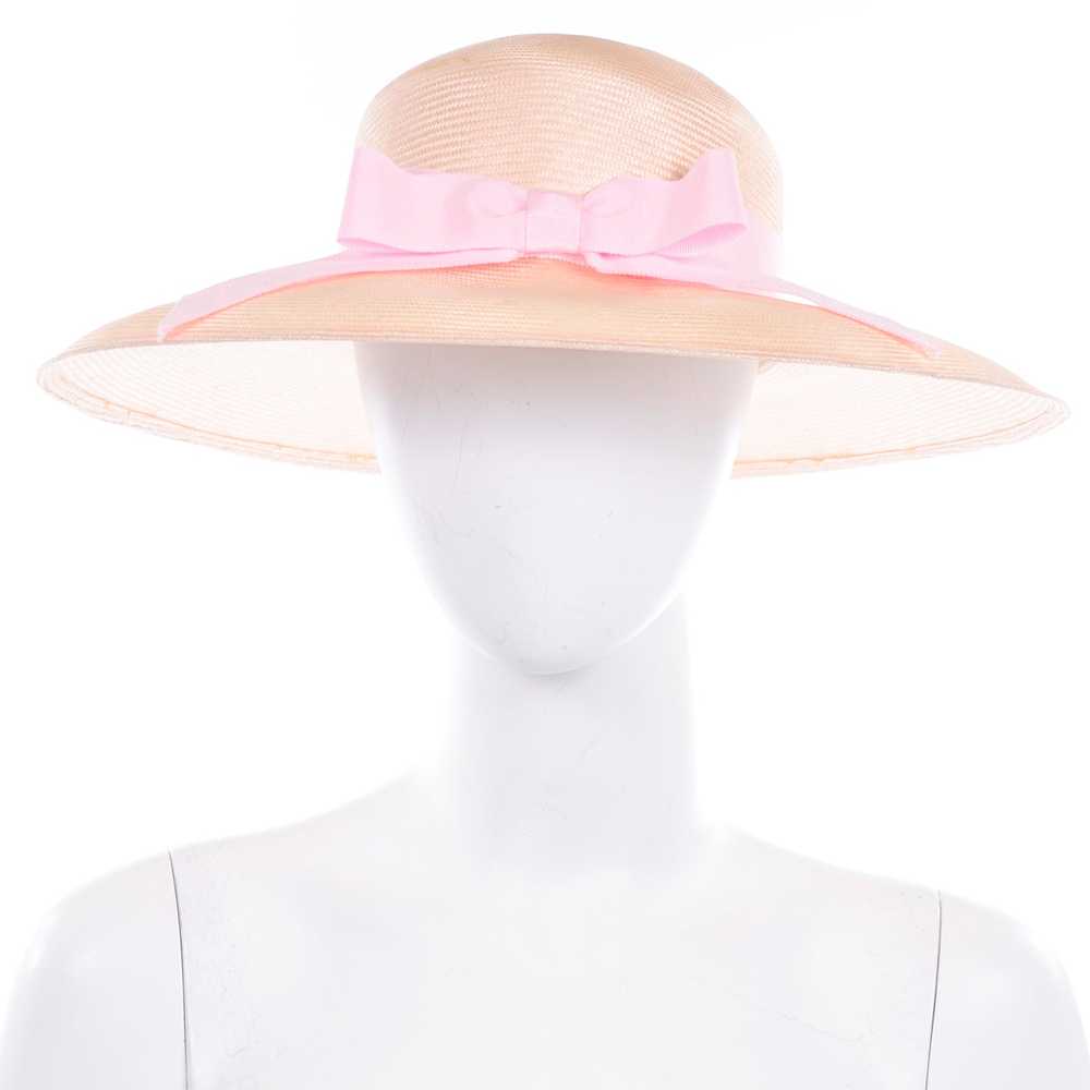 Oscar de la Renta Millinery Vintage Straw Hat W P… - image 2