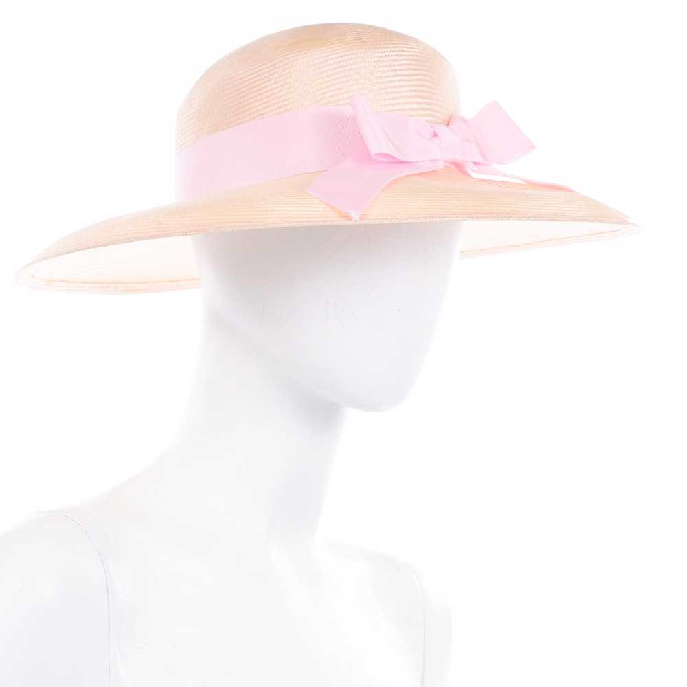 Oscar de la Renta Millinery Vintage Straw Hat W P… - image 3