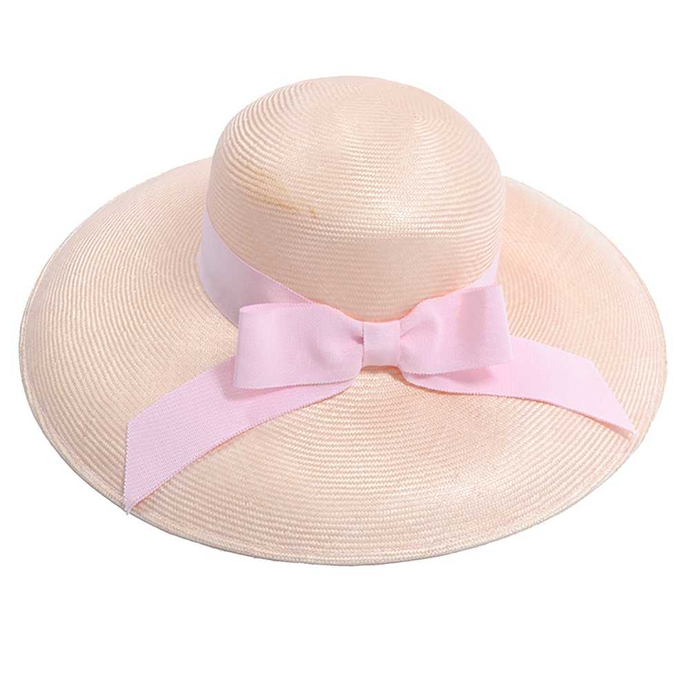 Oscar de la Renta Millinery Vintage Straw Hat W P… - image 7