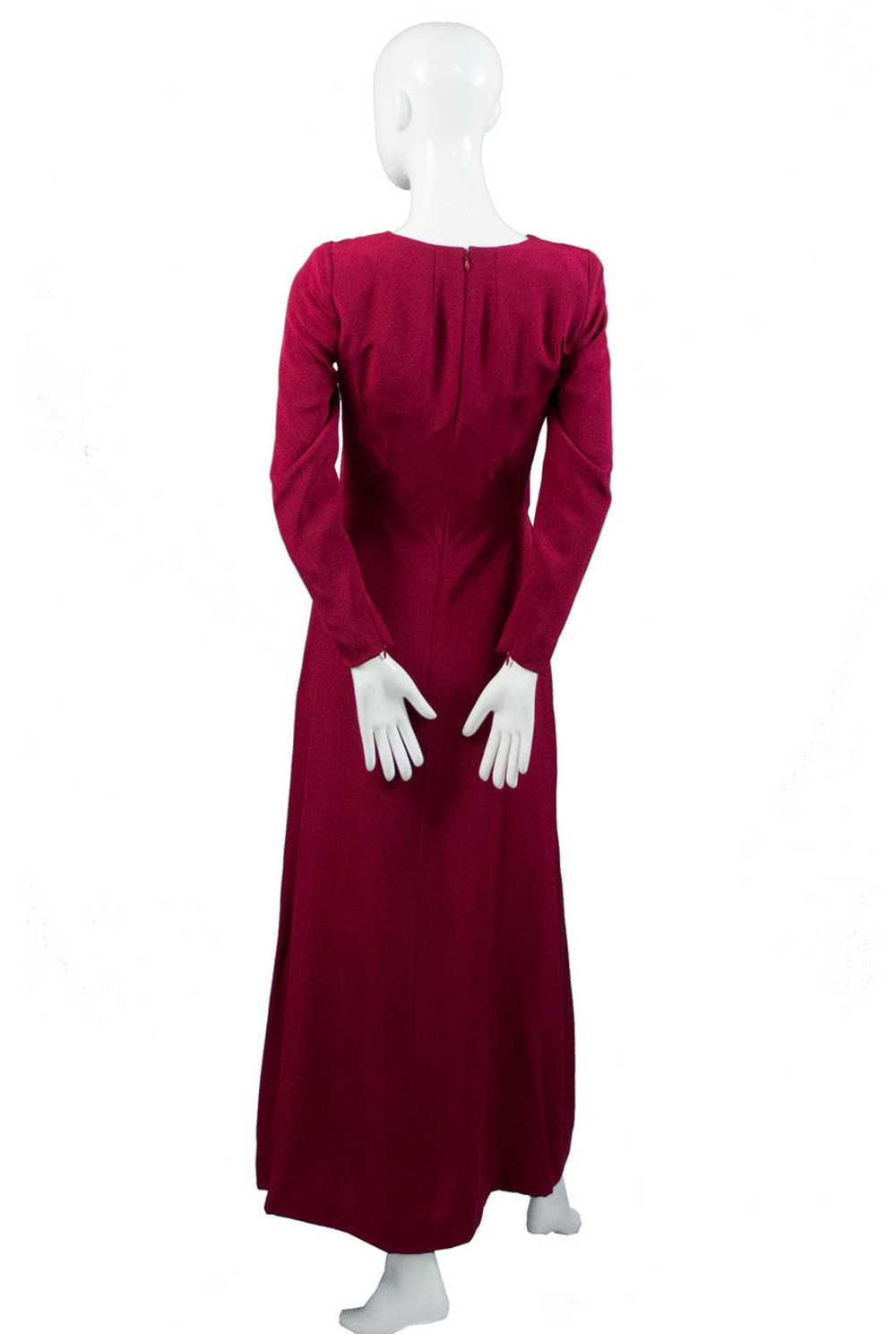 Oscar de la Renta Vintage Berry Red Silk Jersey M… - image 4
