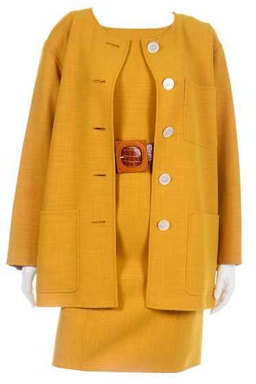 Oscar de la Renta Vintage Mustard Yellow Dress Sui