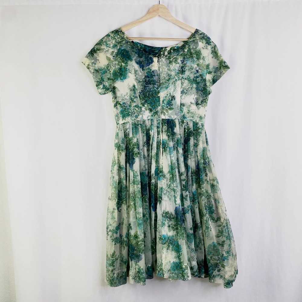 Vintage Union Made Dress Late 50's Green Floral R… - image 11