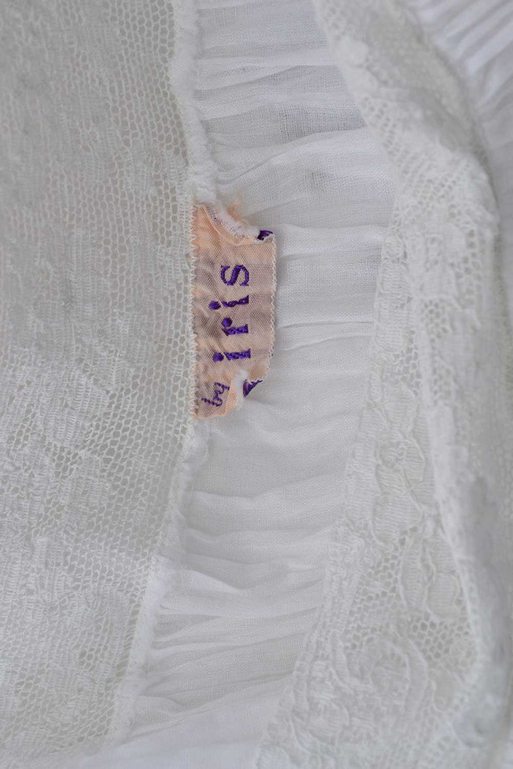 Rare 1940s Sylvia Pedlar Iris Lingerie White Nigh… - image 4