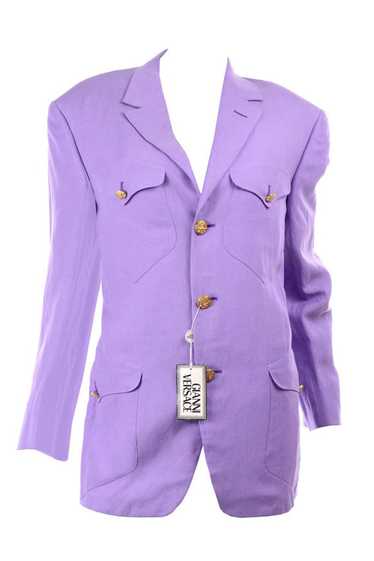 S/S 1993 Gianni Versace Purple Linen & Silk Mens … - image 1
