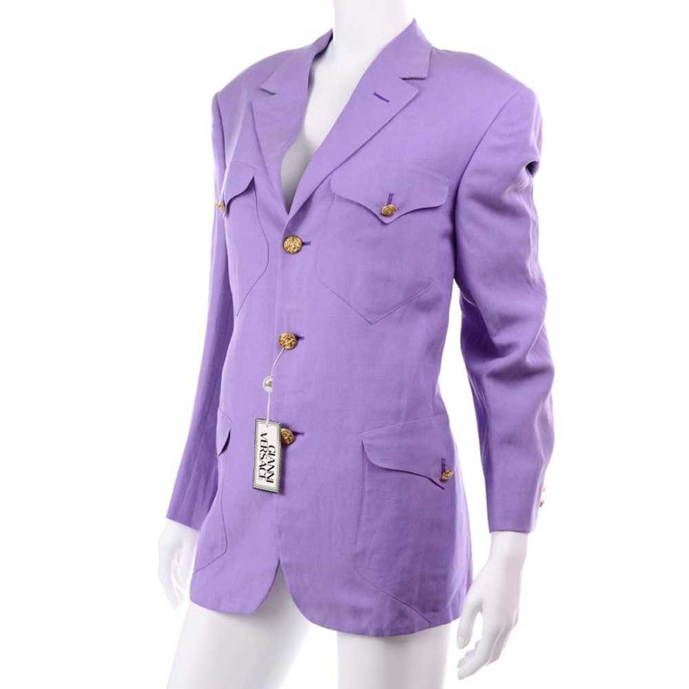 S/S 1993 Gianni Versace Purple Linen & Silk Mens … - image 4