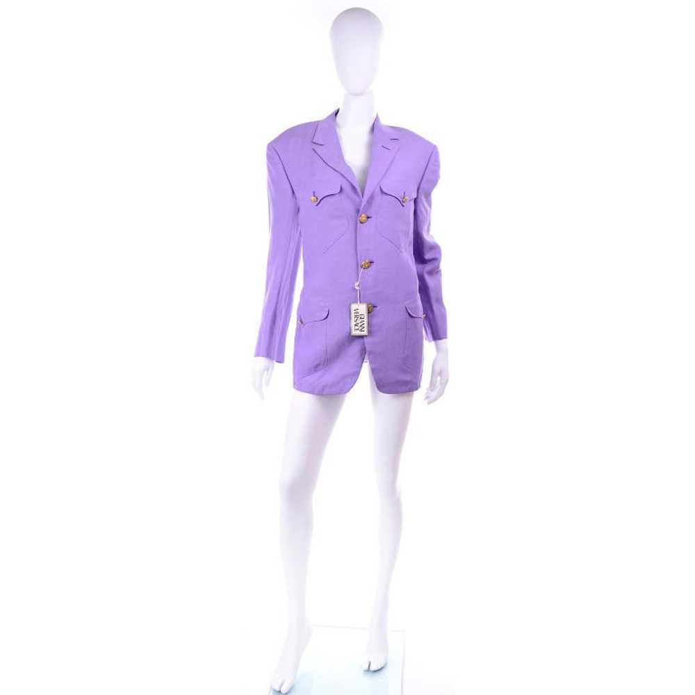 S/S 1993 Gianni Versace Purple Linen & Silk Mens … - image 5