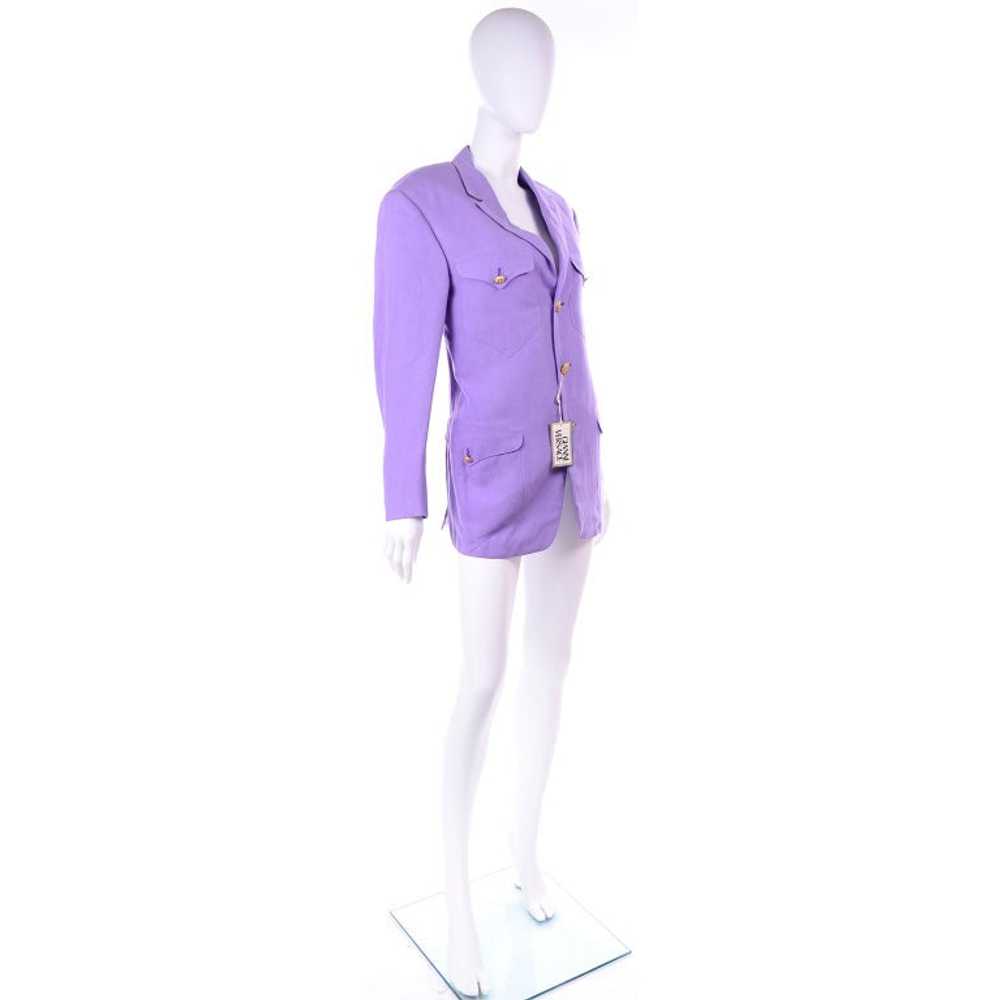 S/S 1993 Gianni Versace Purple Linen & Silk Mens … - image 6