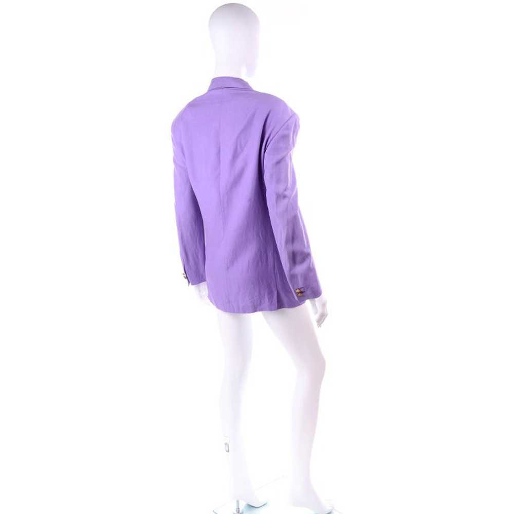 S/S 1993 Gianni Versace Purple Linen & Silk Mens … - image 7