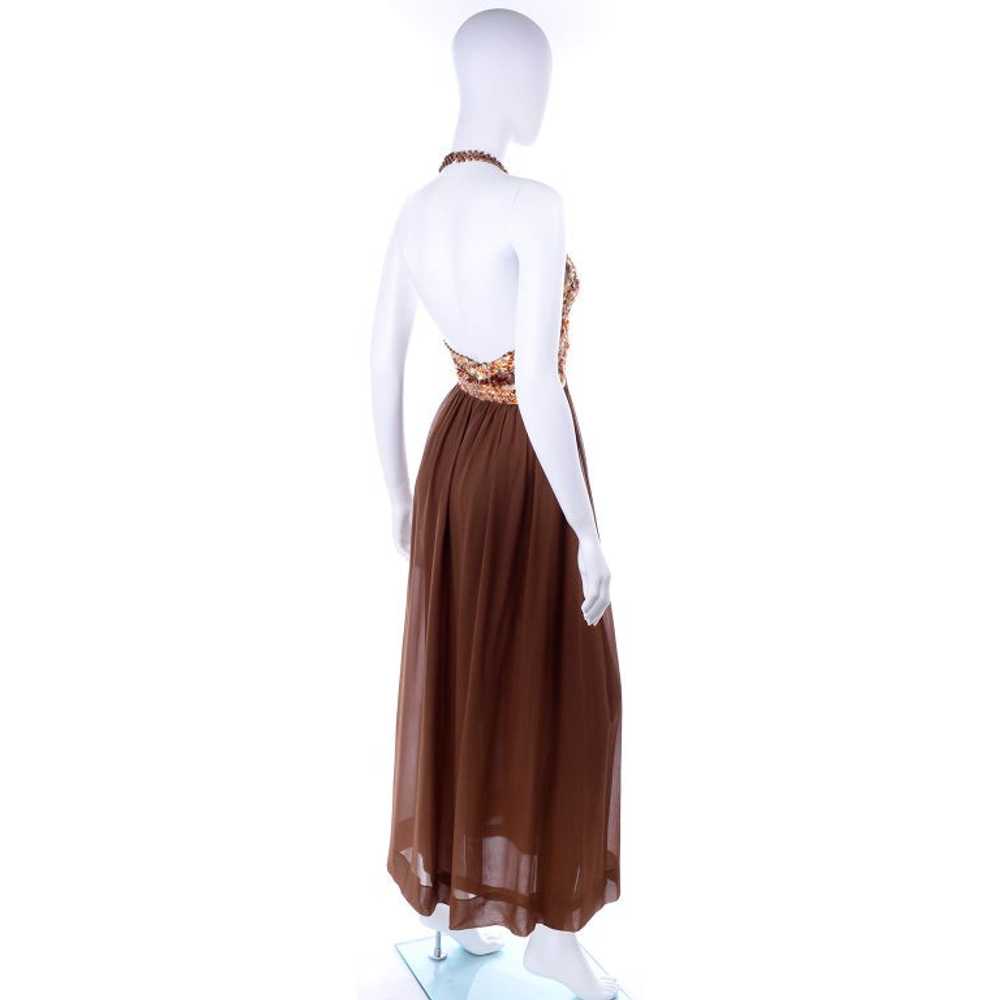 S/S 1996 Givenchy Vintage Brown Silk Halter Dress… - image 6