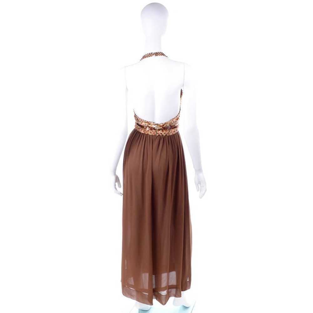 S/S 1996 Givenchy Vintage Brown Silk Halter Dress… - image 7