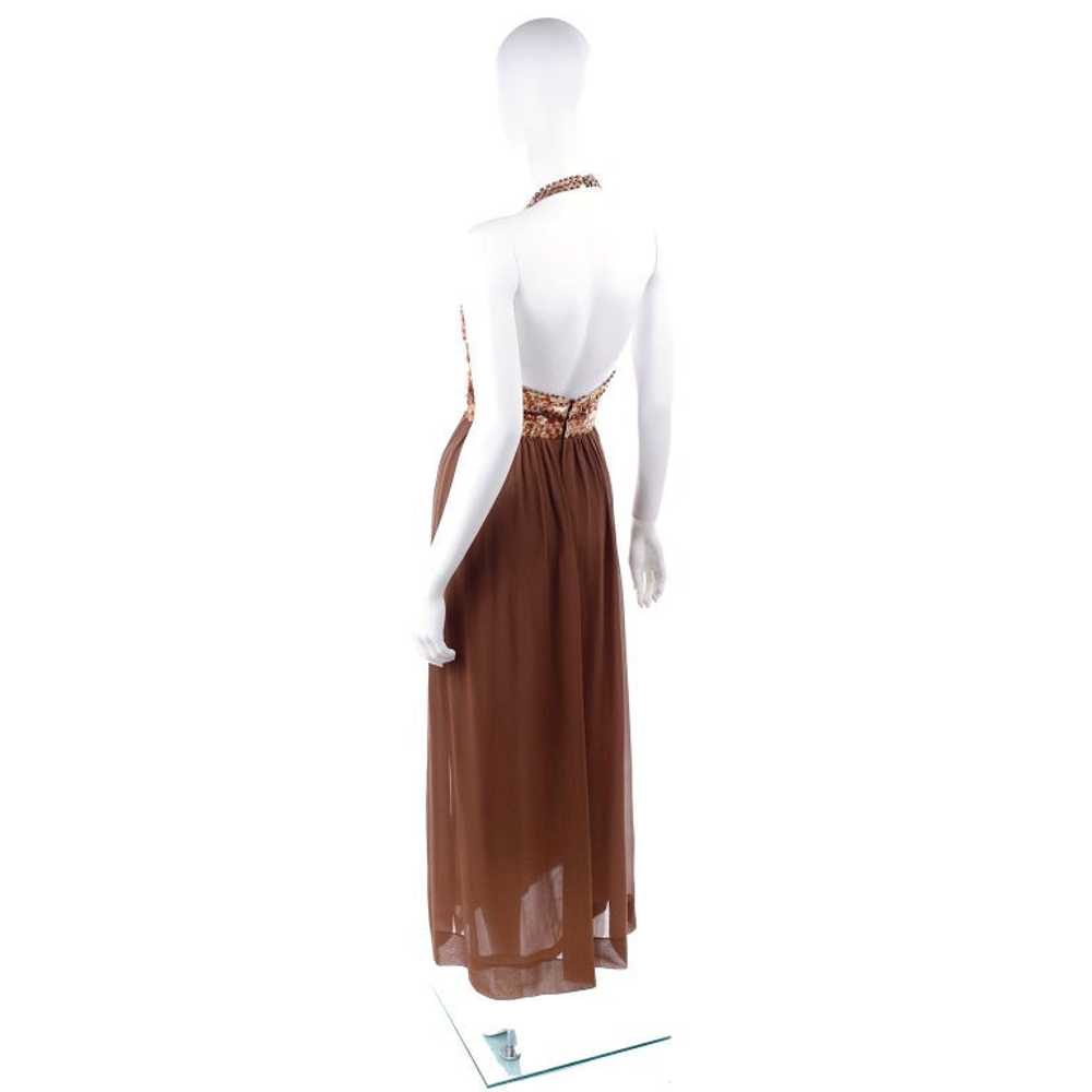S/S 1996 Givenchy Vintage Brown Silk Halter Dress… - image 8