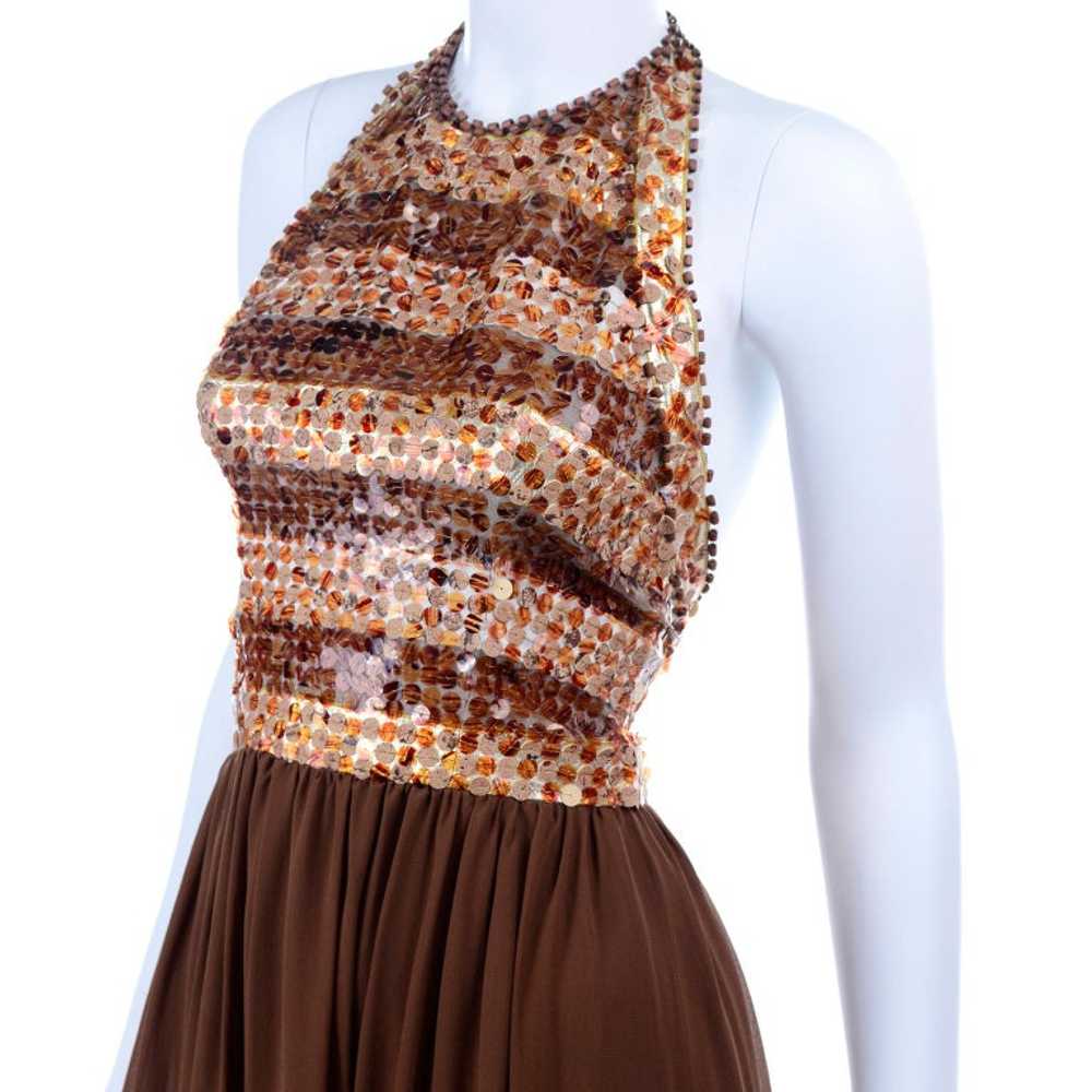 S/S 1996 Givenchy Vintage Brown Silk Halter Dress… - image 9