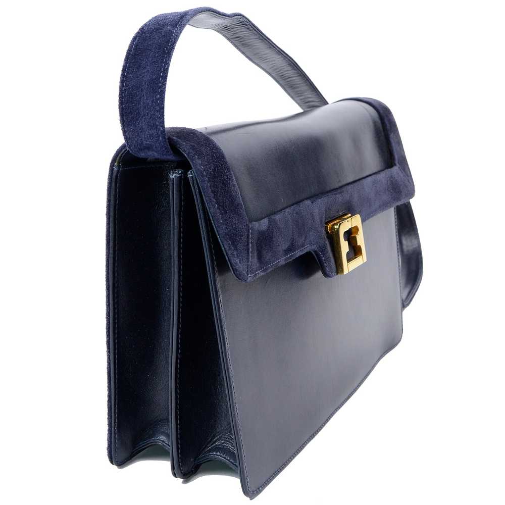 Salvatore Ferragamo Shoulder Bag in Navy Blue Lea… - image 3