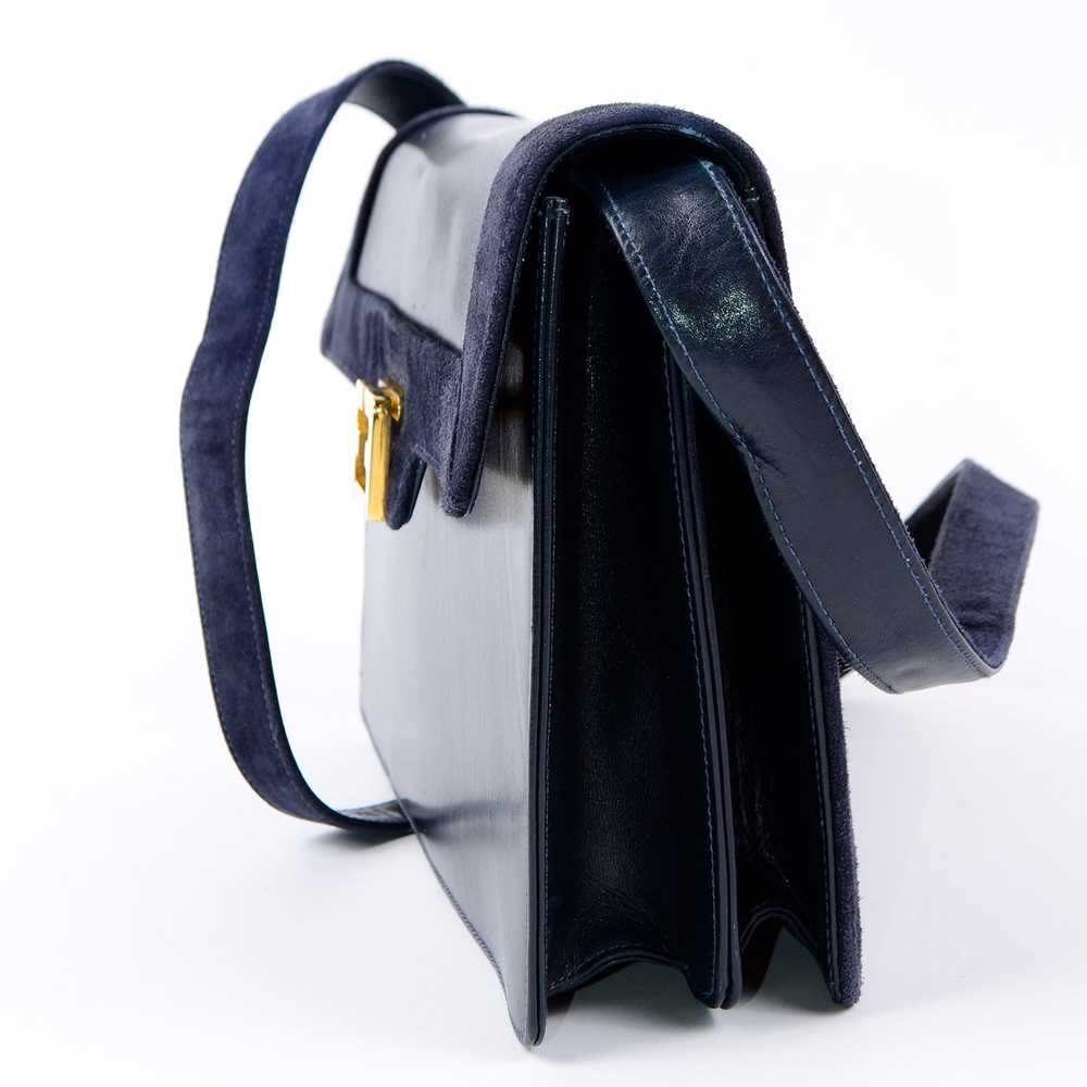 Salvatore Ferragamo Shoulder Bag in Navy Blue Lea… - image 4