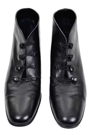 Sudini Black Leather Vintage Ankle Booties 9.5M
