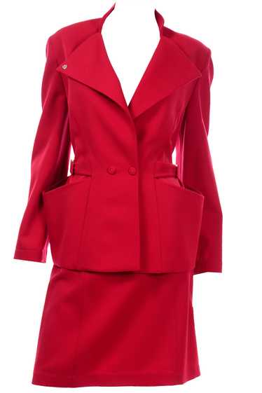 Thierry Mugler Paris Vintage Red Skirt and Jacket 