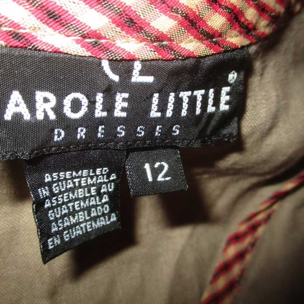 vintage Carole Little short sleeve khaki and red … - image 9