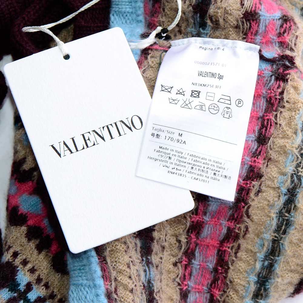 Valentino Brown Pink Blue Fair Isles Knit Bralett… - image 9