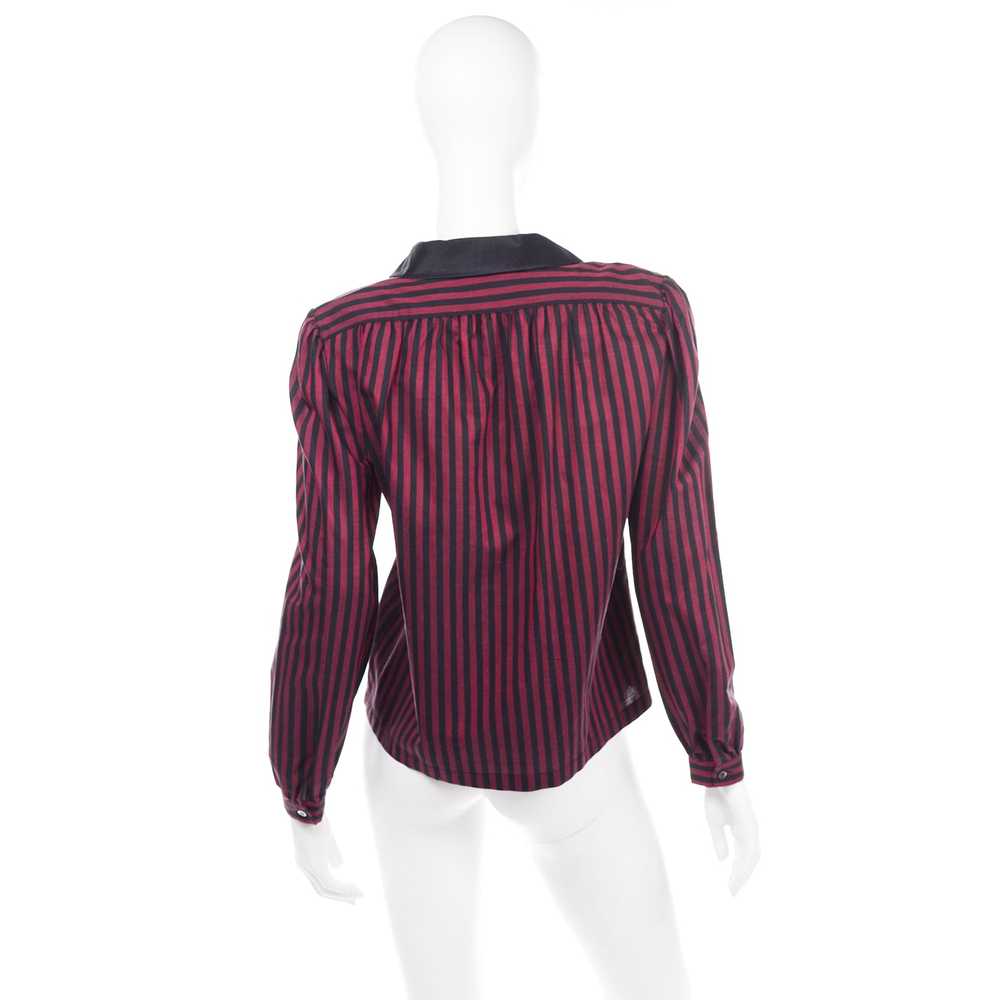 Valentino Vintage Red and Black Striped Cotton Lo… - image 4
