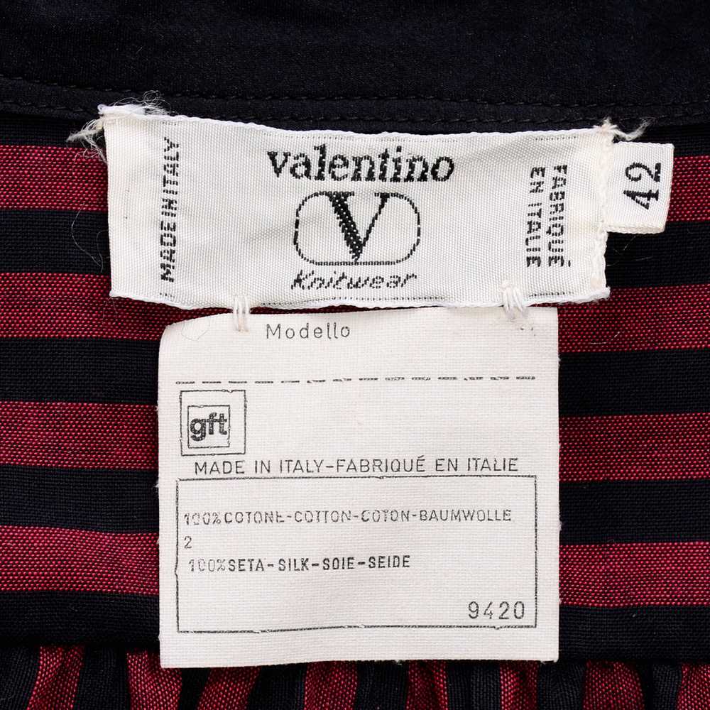 Valentino Vintage Red and Black Striped Cotton Lo… - image 7