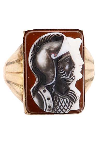 Victorian Black & White Double Cameo Roman Soldier