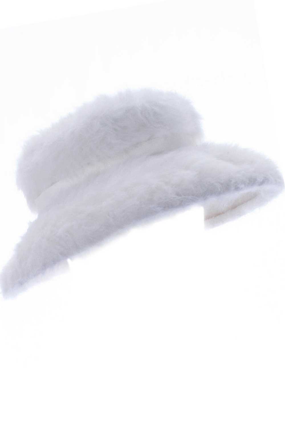 Vintage 1960s White Angora Hat Nicholas Ungar Sou… - image 1