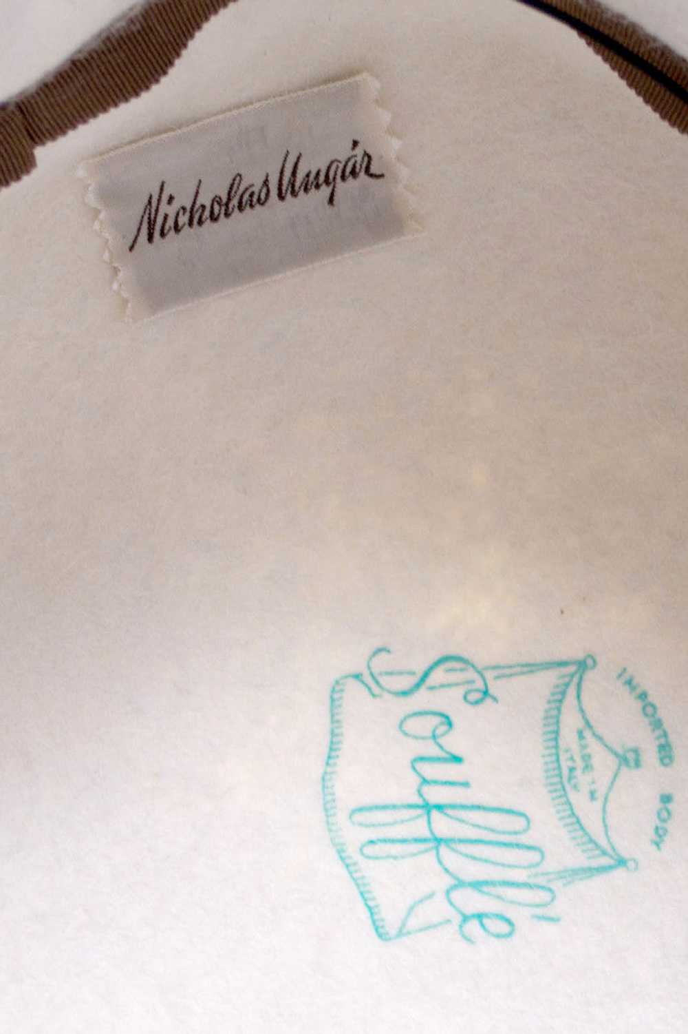 Vintage 1960s White Angora Hat Nicholas Ungar Sou… - image 5