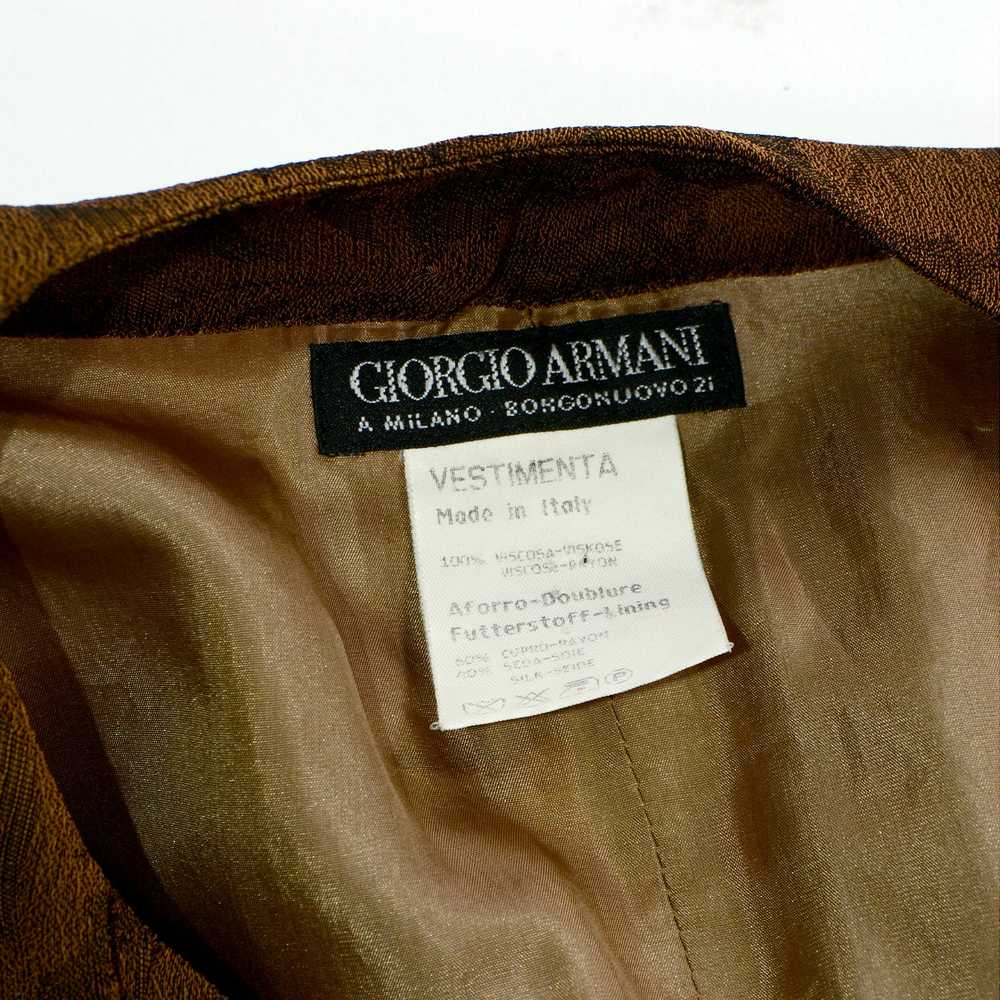 Vintage 1990s Giorgio Armani Brown Silk Lined Min… - image 11