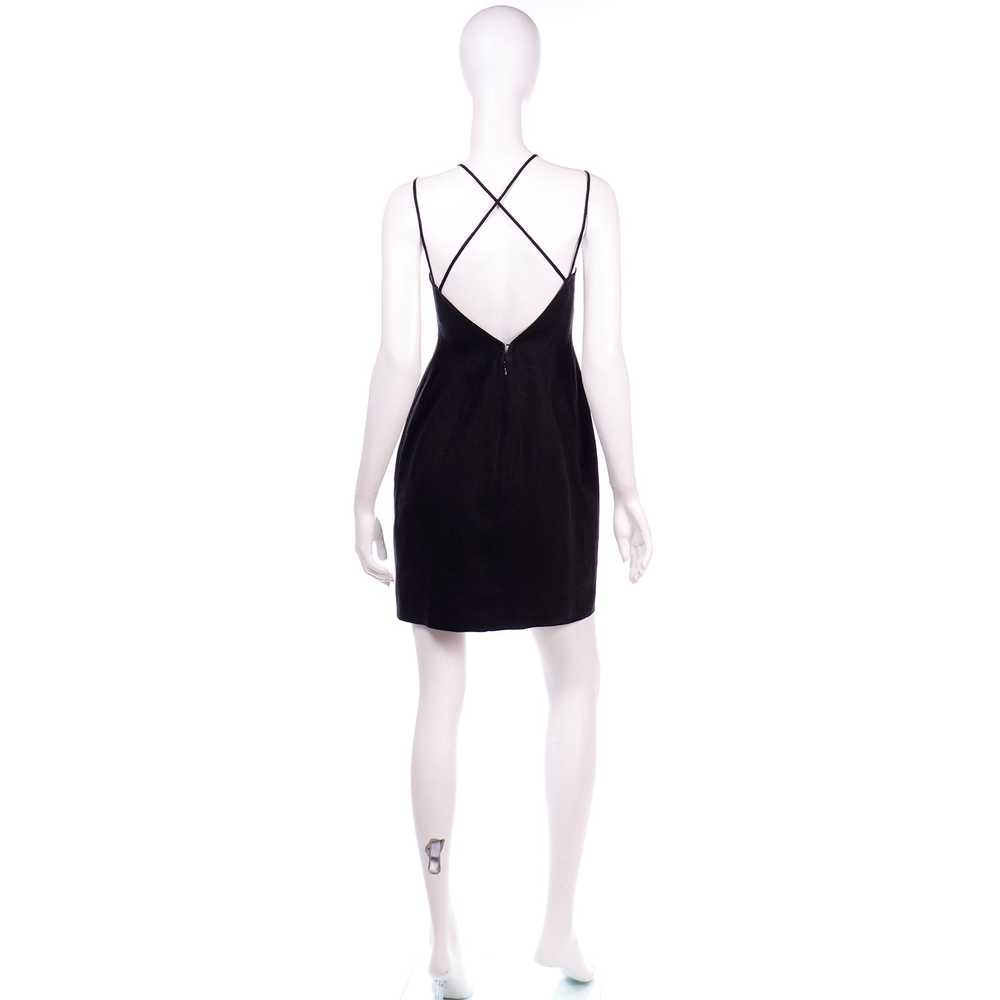 Vintage Bill Blass Linen Little Black Dress - image 4