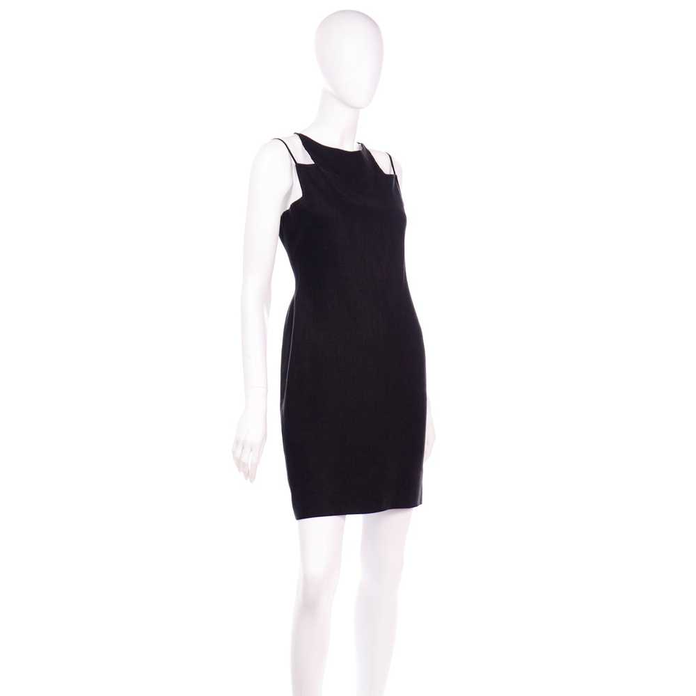 Vintage Bill Blass Linen Little Black Dress - image 5