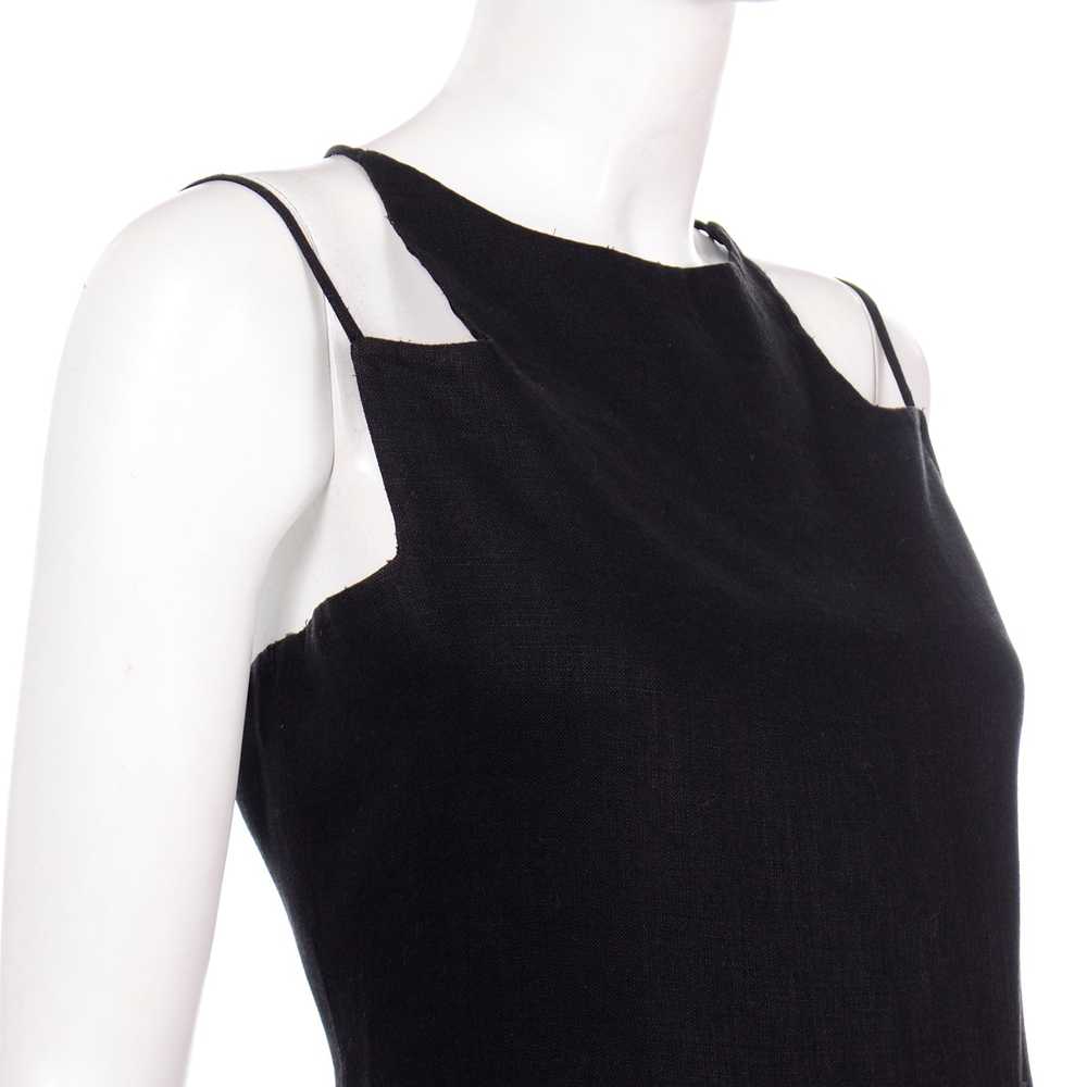 Vintage Bill Blass Linen Little Black Dress - image 6